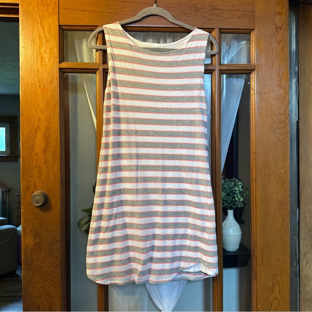 Barneys New York CO-OP Striped Mini Dress in Pink and White